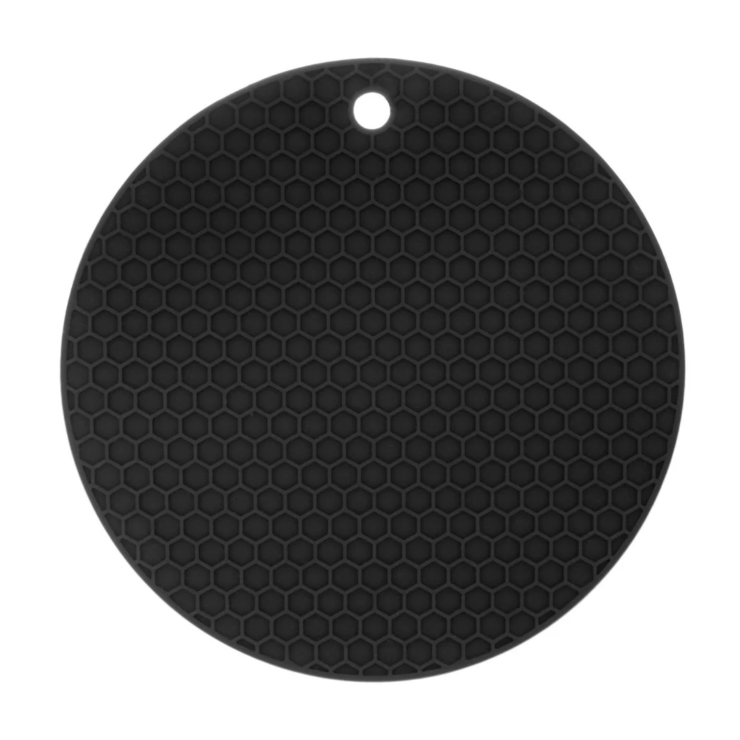 Descanso de Panela Redondo em Silicone Preto 18cm - Image 5