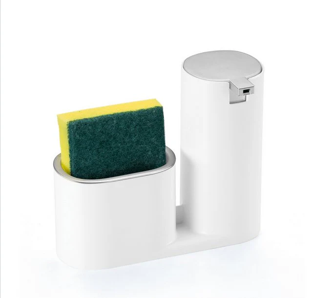 Dispenser Para Detergente E Bucha Branco Com Cromado Linha Conceito - Image 8