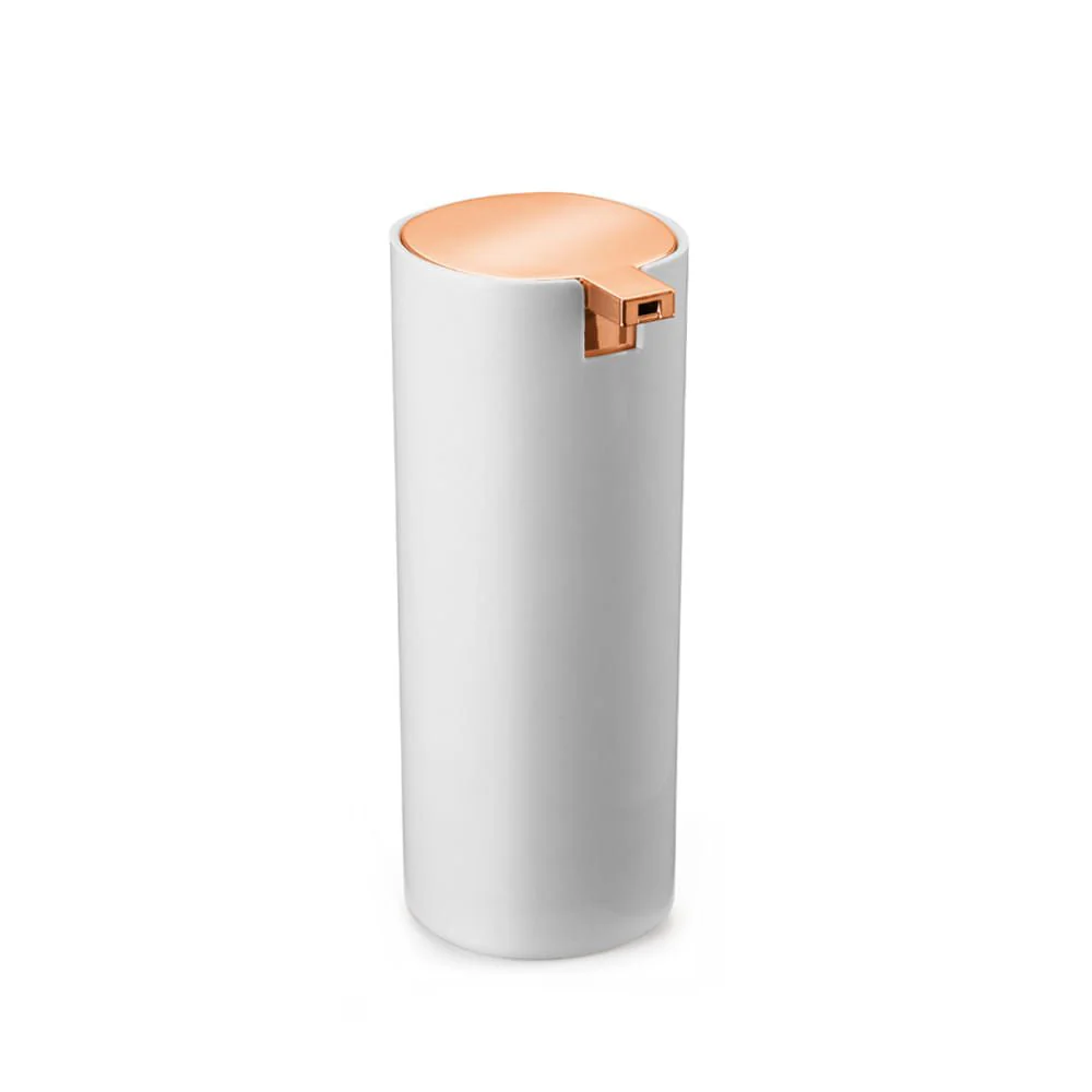 Dispenser Para Detergente Linha Conceito Branco Com Rose Gold