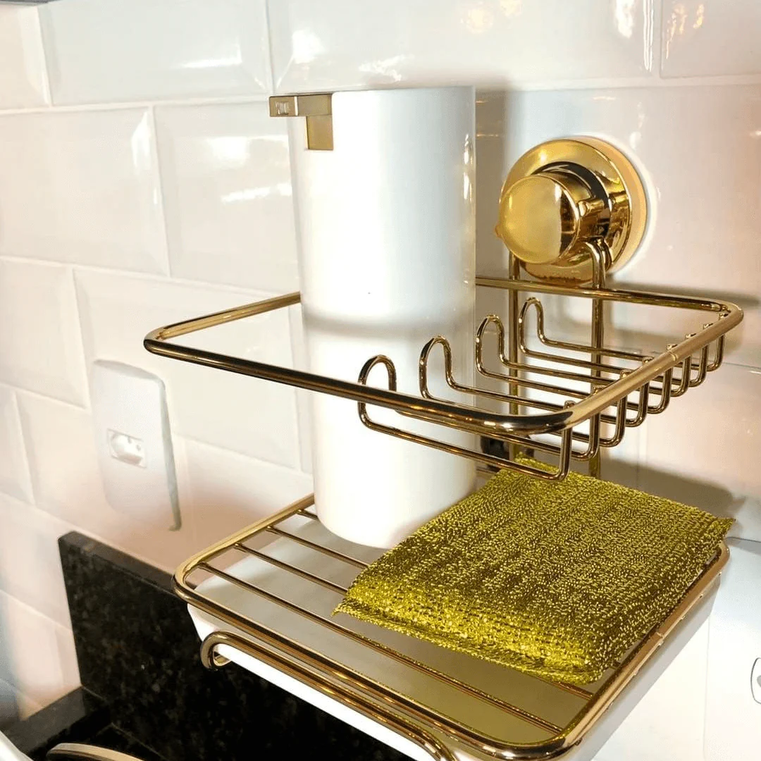 Dispenser para Detergente Linha Conceito Branco e Dourado - Image 2