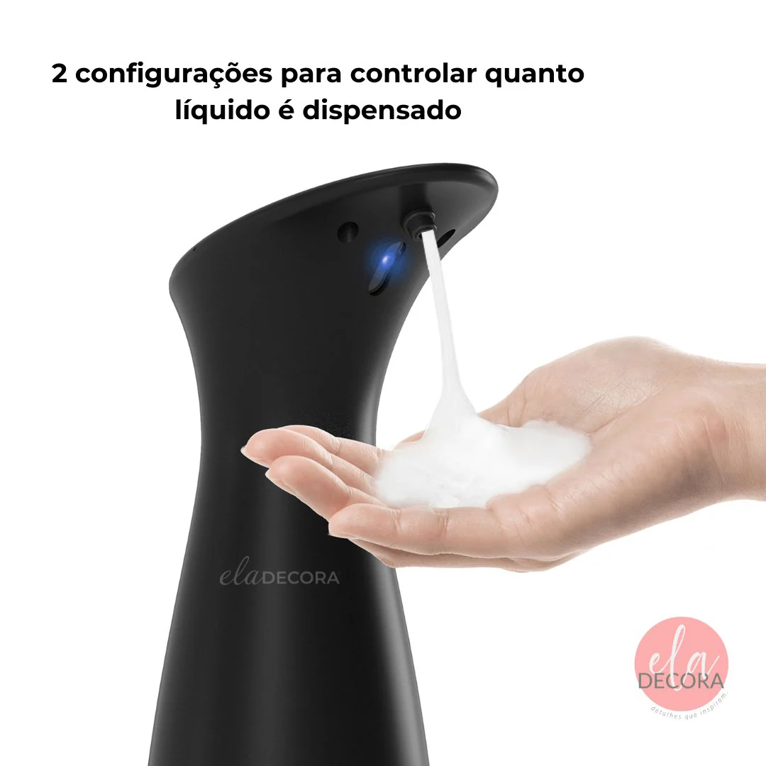 Dispenser Porta Detergente Automático com Sensor Espuma Otto Preto 280ml - Image 11