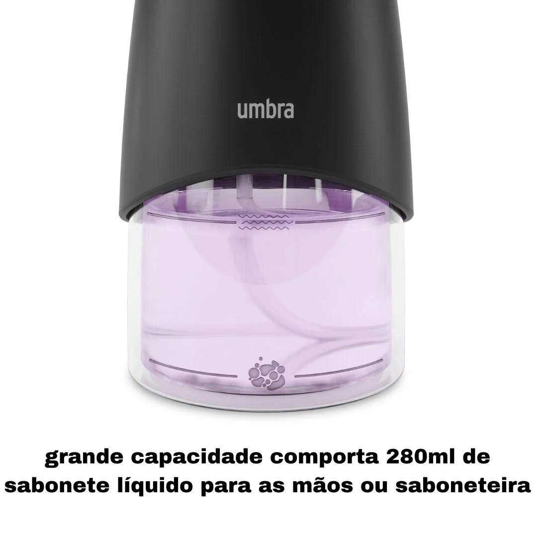 Dispenser Porta Detergente Automático com Sensor Espuma Otto Preto 280ml - Image 9