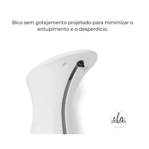 Dispenser Porta Detergente Automático com Sensor Otto com Suporte Esponja Branco 250ml - Image 6
