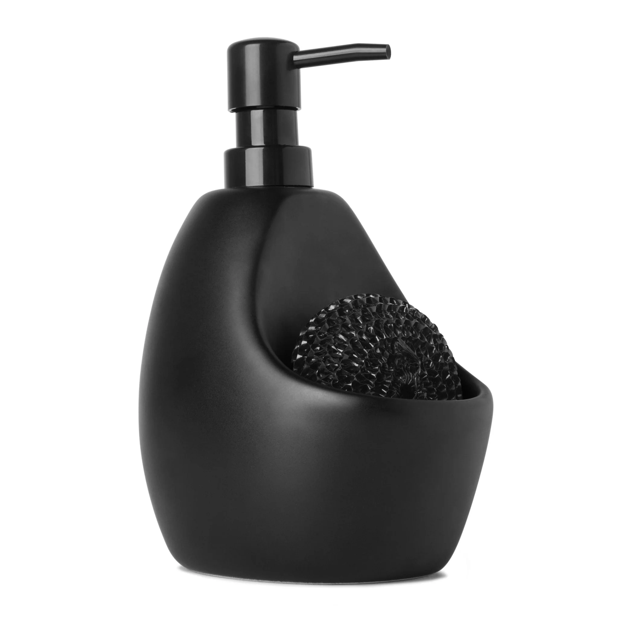 Dispenser Porta Detergente com Esponja Joey Cerâmica Preto 591ml - Image 4