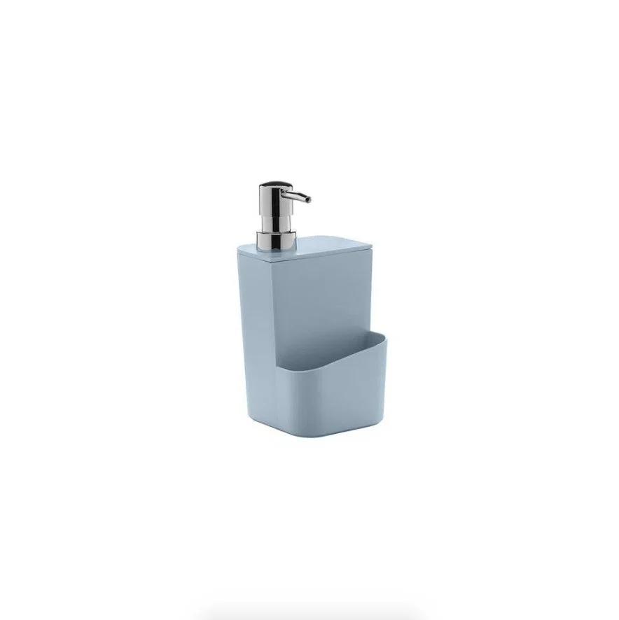 Dispenser Porta Detergente com Porta Esponja Trium Azul Glacial 650 Ml