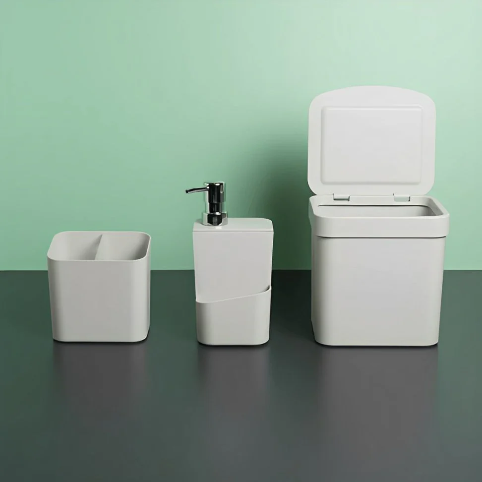 Dispenser Porta Detergente com Porta Esponja Trium Branco 650 ml - Image 4