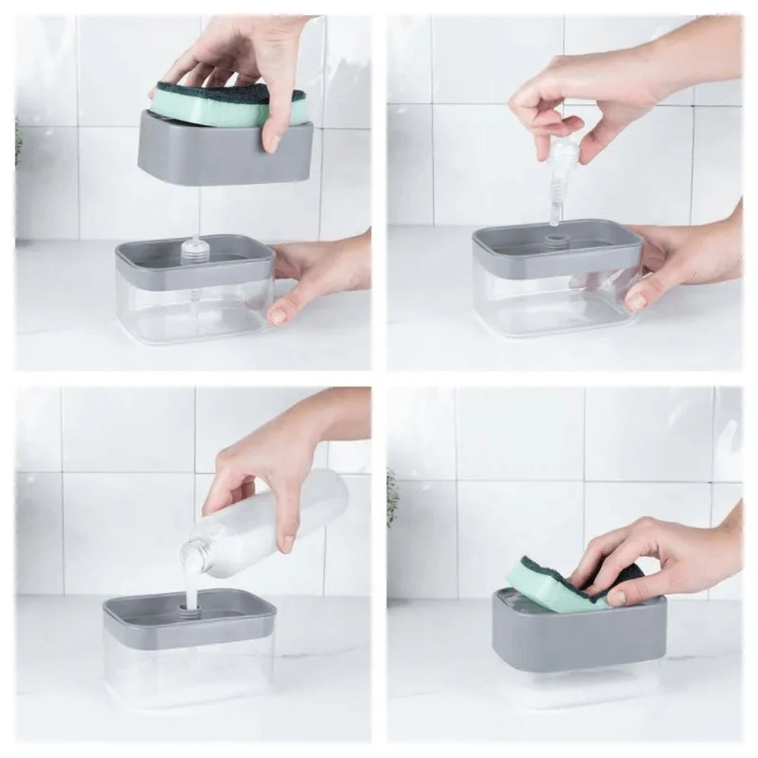 Dispenser Porta Detergente e Esponja Trium Chumbo 500ml - Image 5