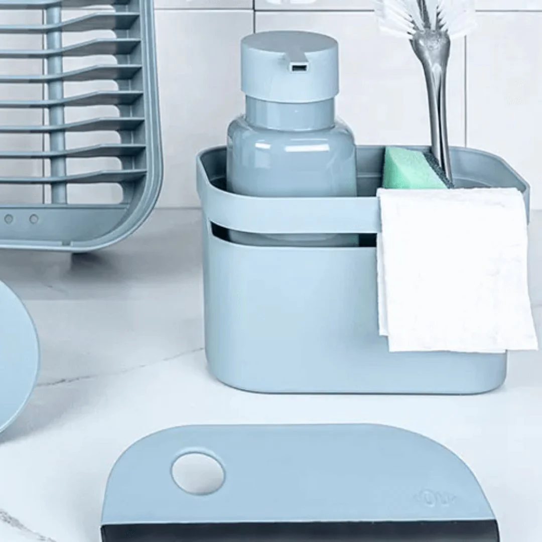 Dispenser Porta Detergente e Organizador de Pia Trium Azul Glacial 650 Ml - Image 4