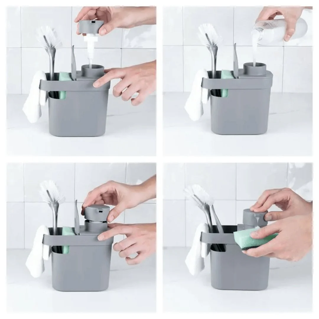 Dispenser Porta Detergente e Organizador de Pia Trium Azul Glacial 650 Ml - Image 7
