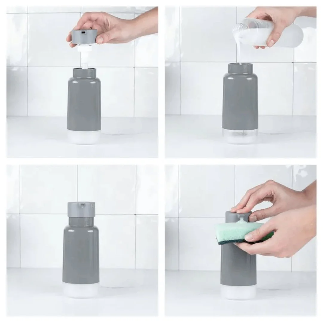 Dispenser Porta Detergente Premium Trium 500ml Preto Fechado - Image 6