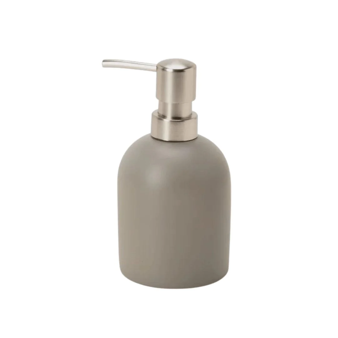 Dispenser Porta Sabonete Liquido em Cimento Cinza 15cm