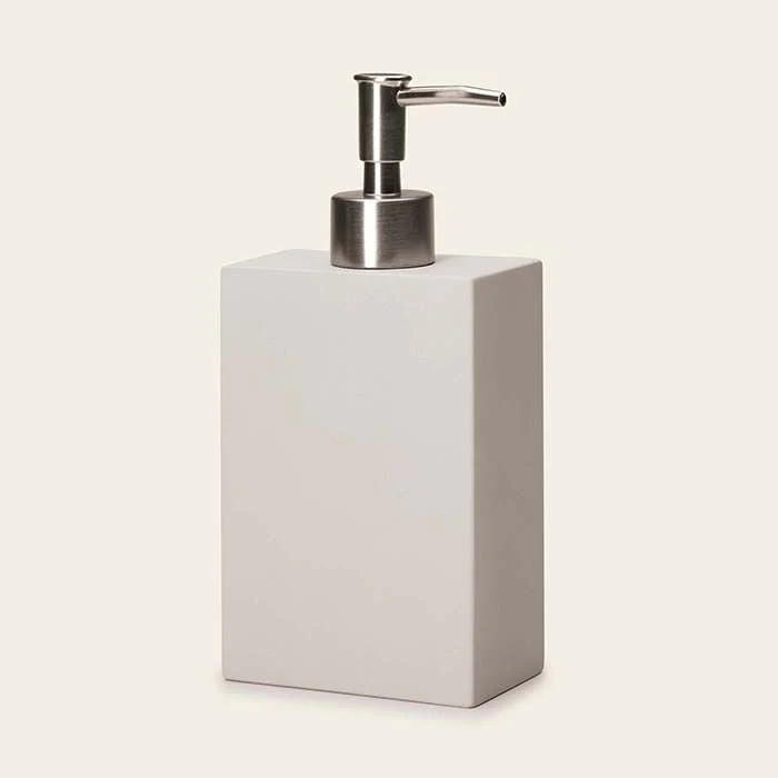 Dispenser Porta Sabonete Líquido Quadrado Cinza e Cromado