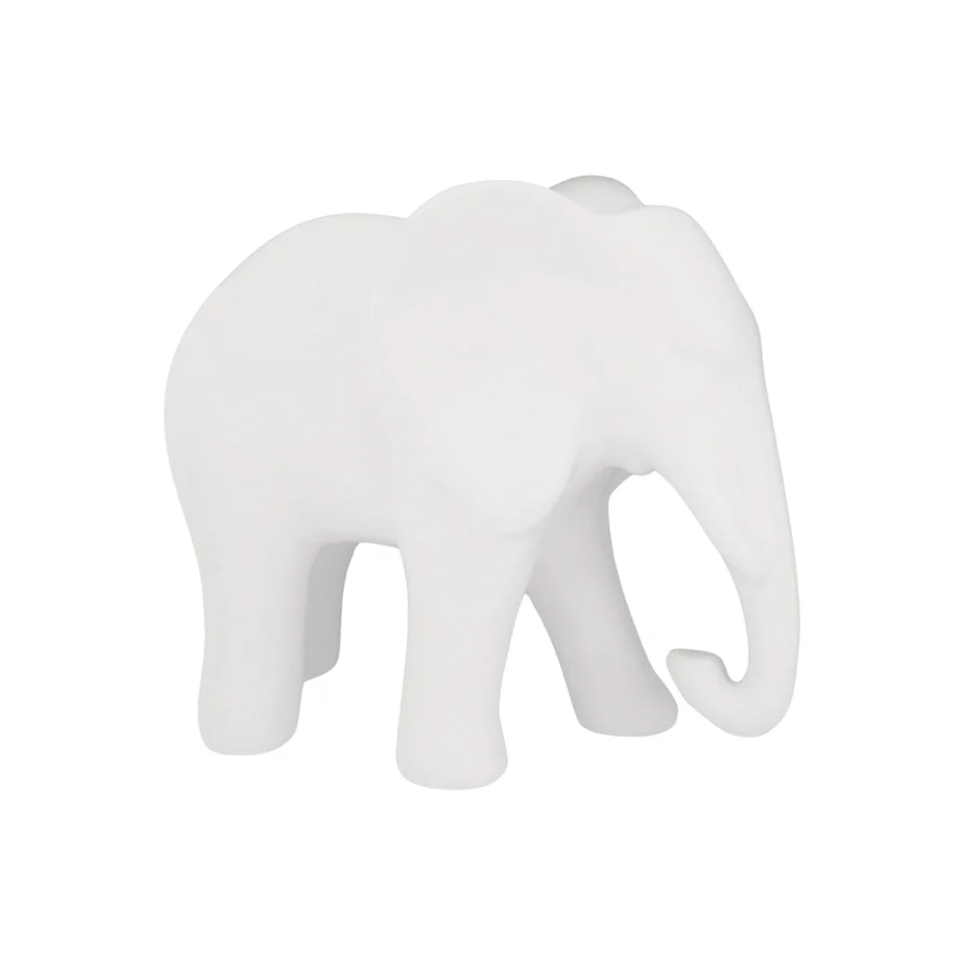 Elefante de Cerâmica Branco 13,5 cm x 11,5 cm x 7,5 cm