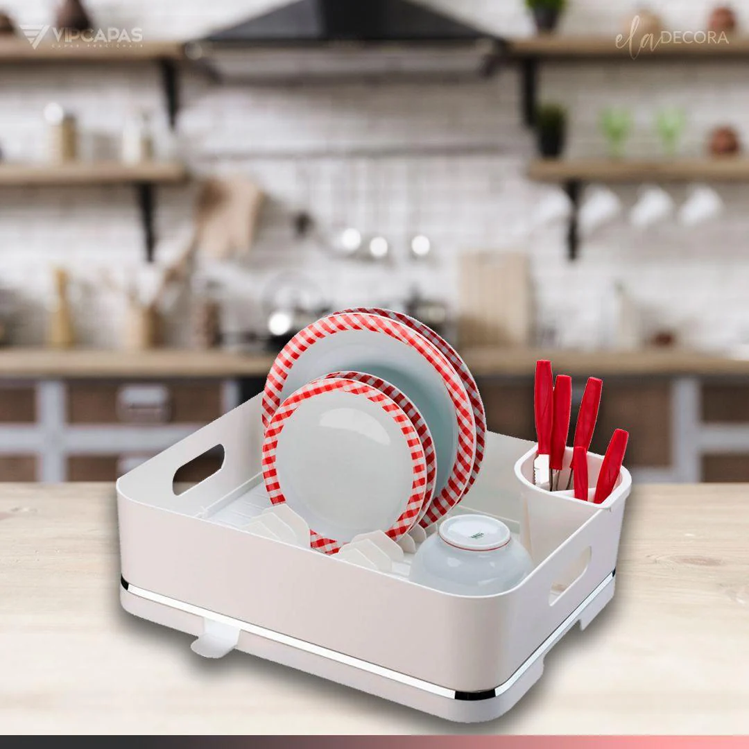 Escorredor De Louças Branco Com Bico Para Escorrer Água - Image 3
