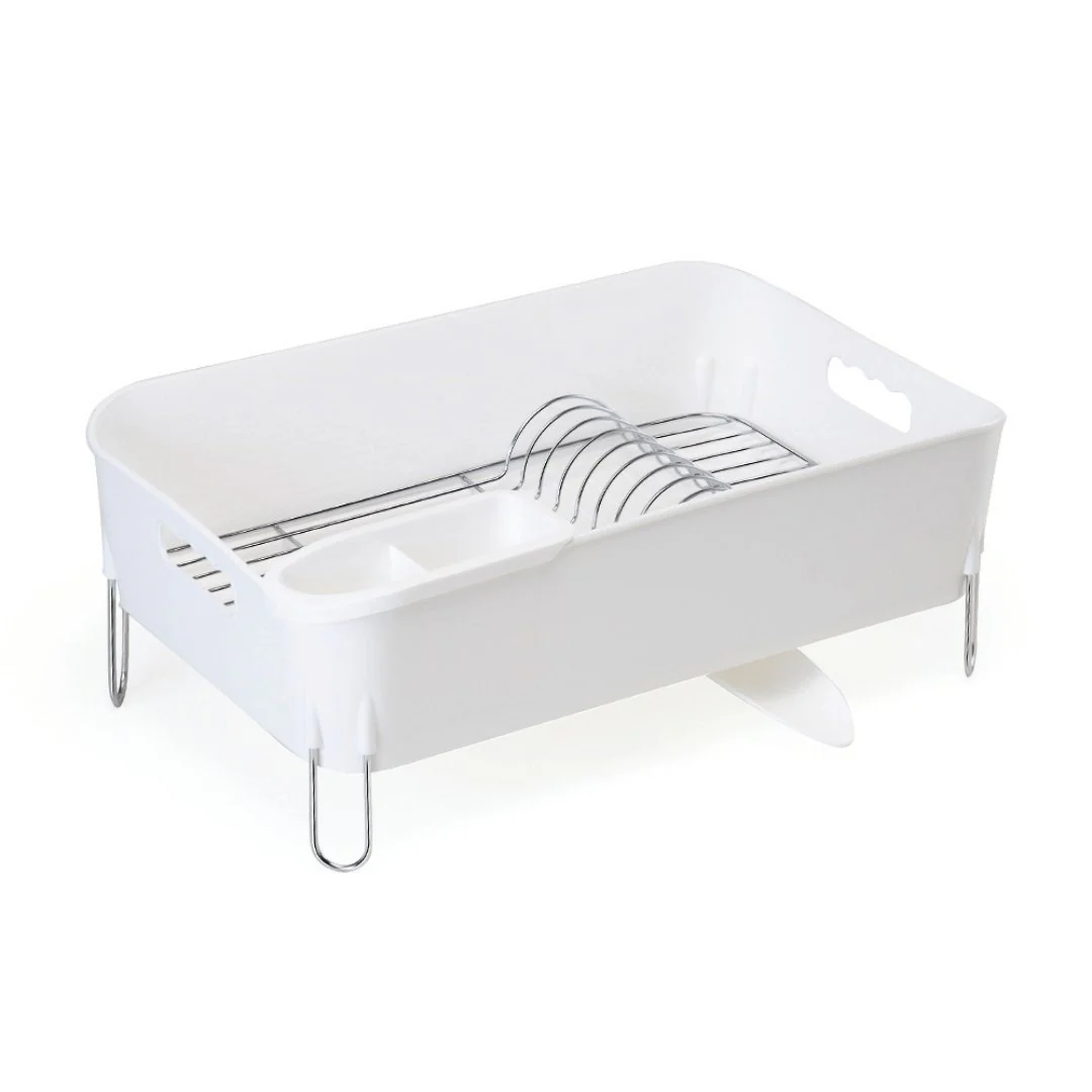 Escorredor de Louças Branco Com Porta Talheres e Bico Para Escoamento de Água - Image 5