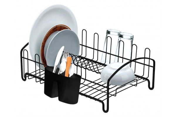 Escorredor de Louças 10 Pratos 8 Copos Preto Fosco Linha Black