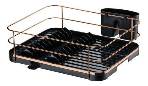 Escorredor de Louças Rose Gold Preto com Porta Talheres - Image 7