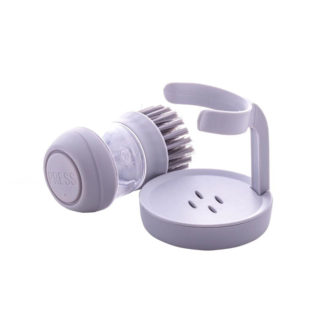 Escova para Limpeza de Plástico com Dispenser e Suporte Cinza 12,5cm - Image 3