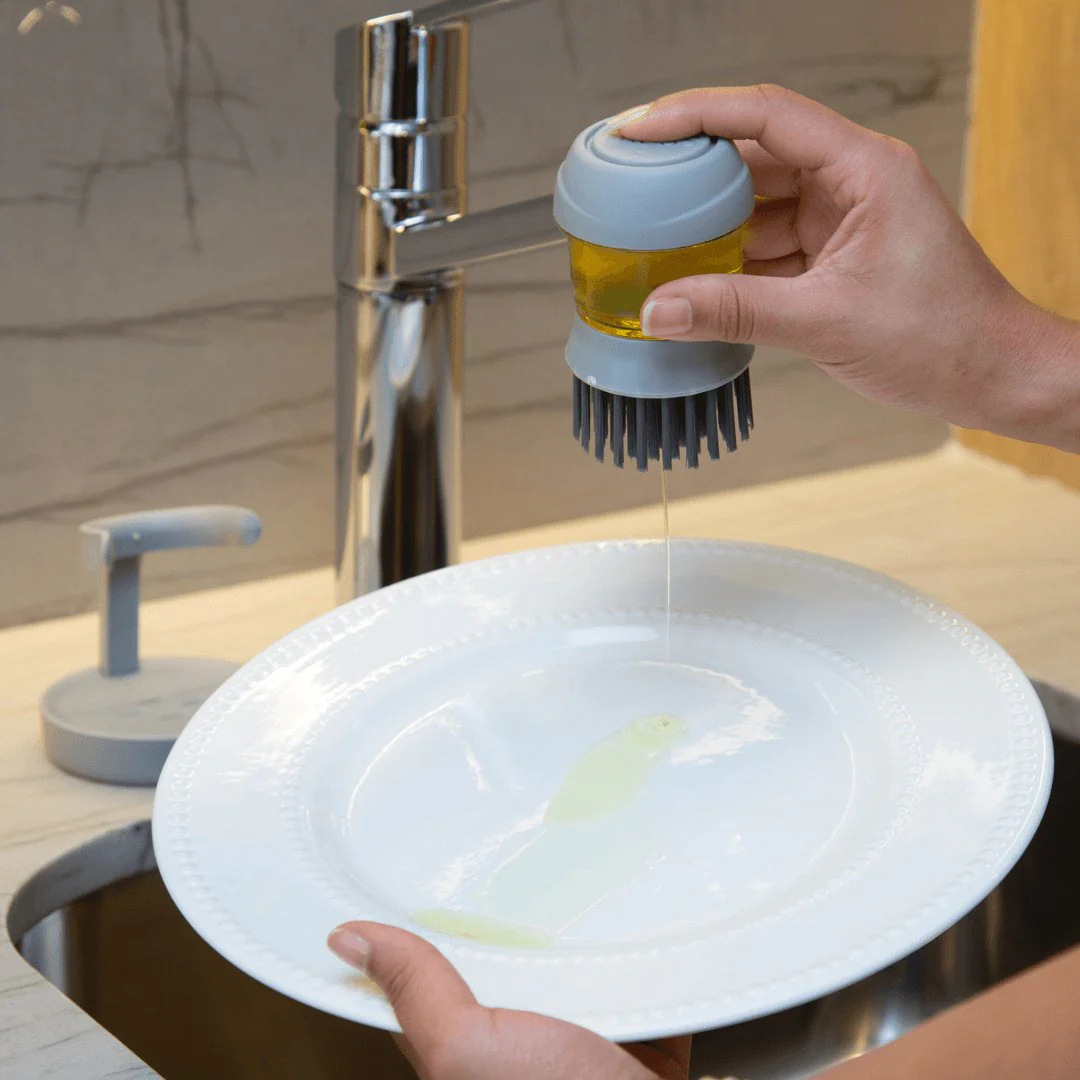 Escova para Limpeza de Plástico com Dispenser e Suporte Cinza 12,5cm - Image 6