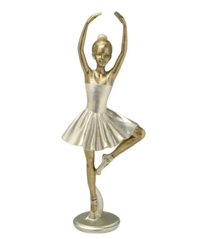 Escultura Bailarina Decorativa Dourada 28,5cm - Image 3