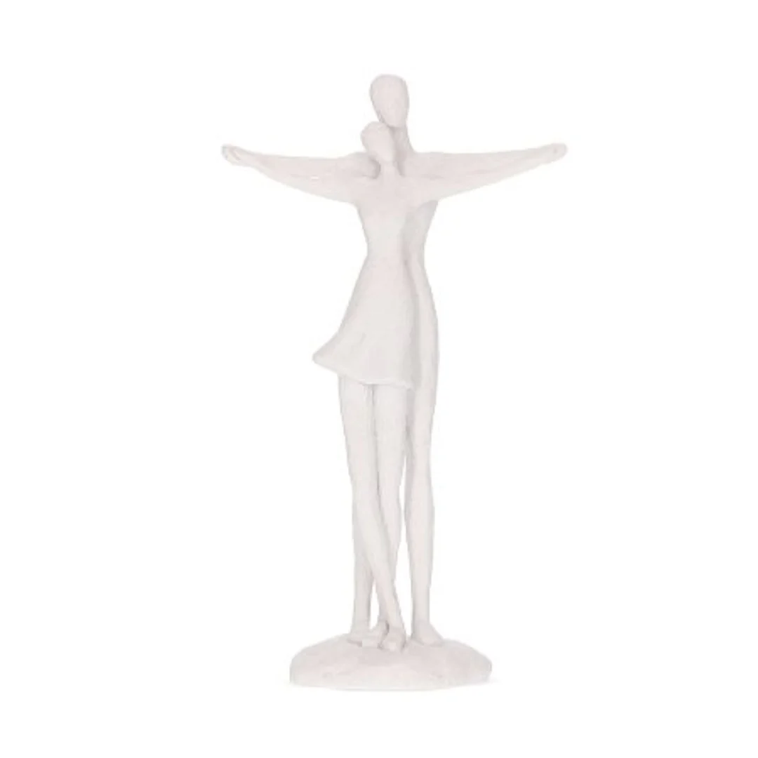Escultura Casal em Polirresina Branca 30,5cm