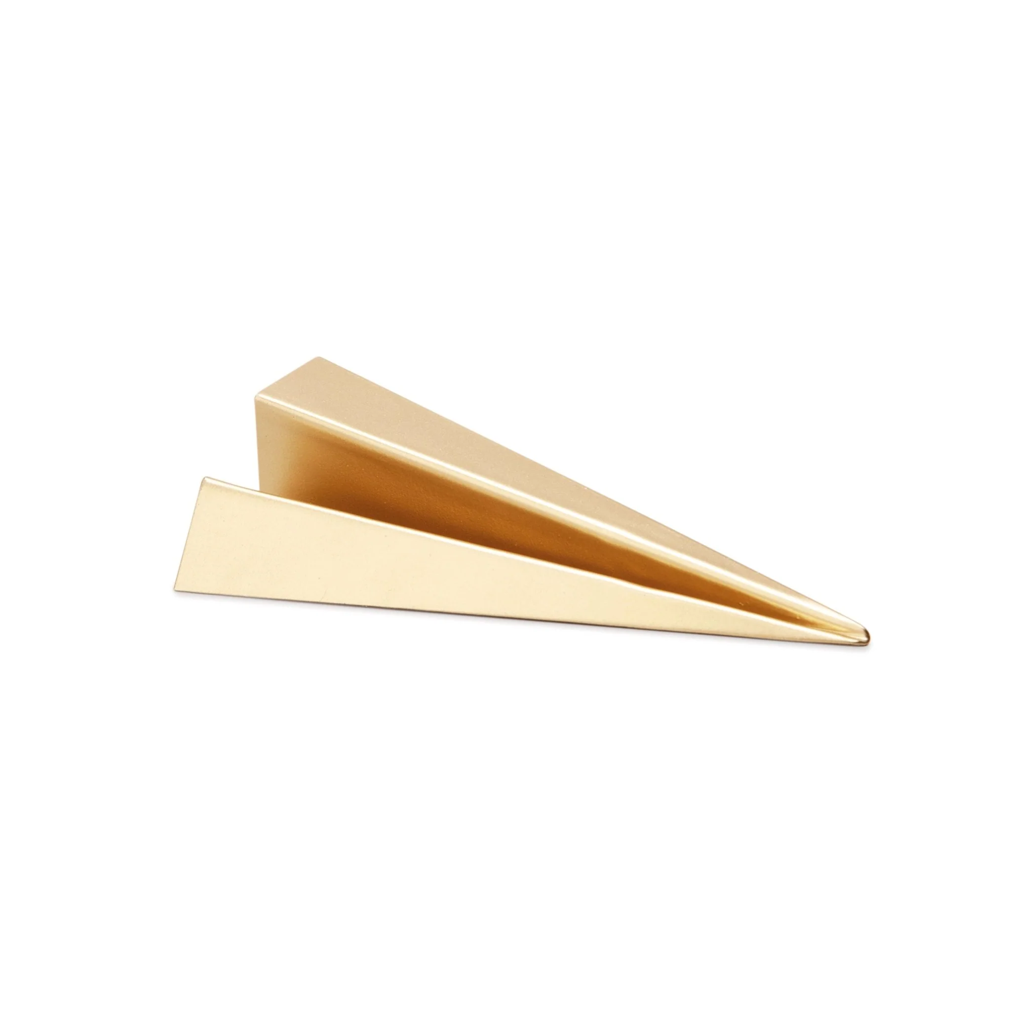 Escultura de Metal Avião de Papel Dourada 17cm