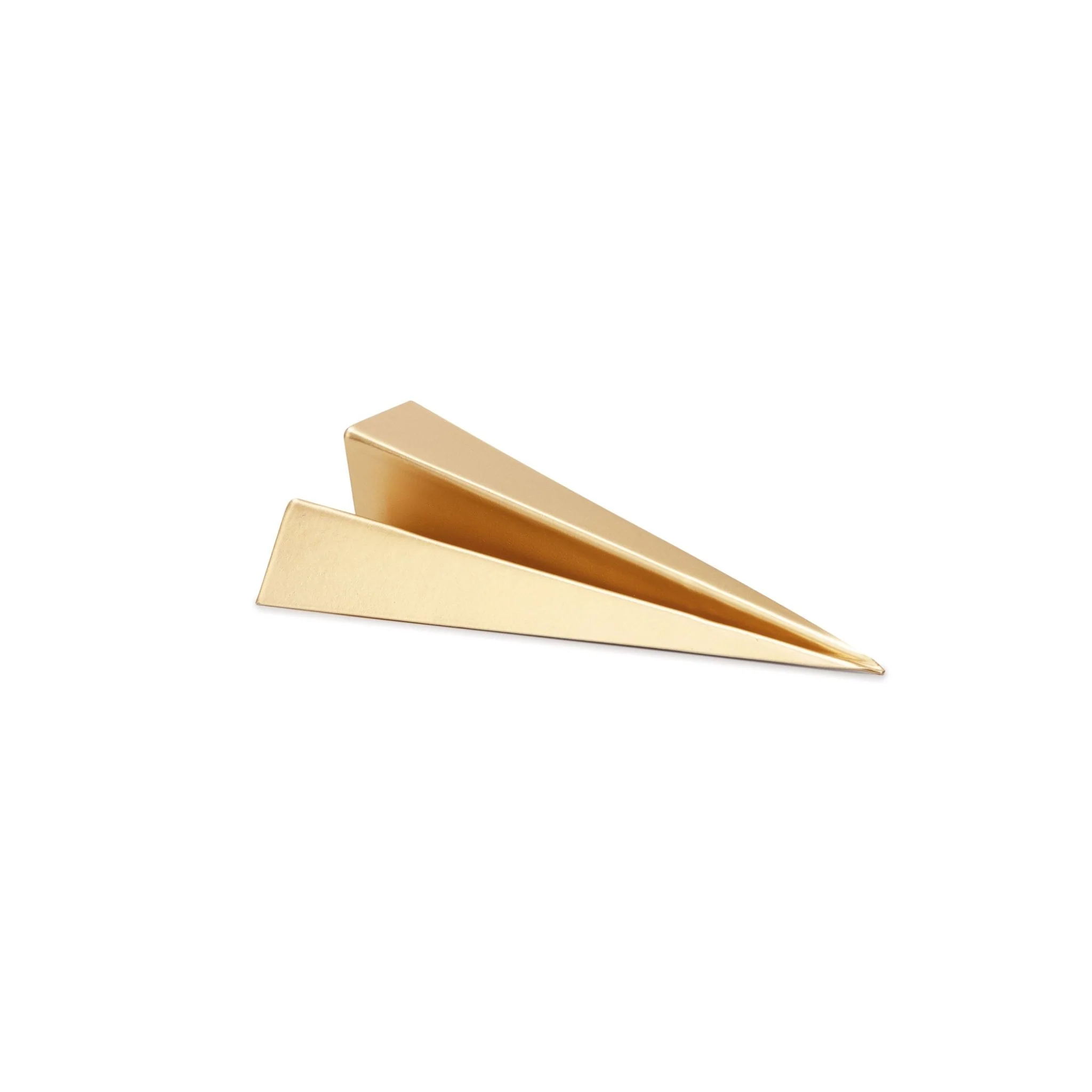 Escultura de Metal Avião de Papel Dourada 21cm