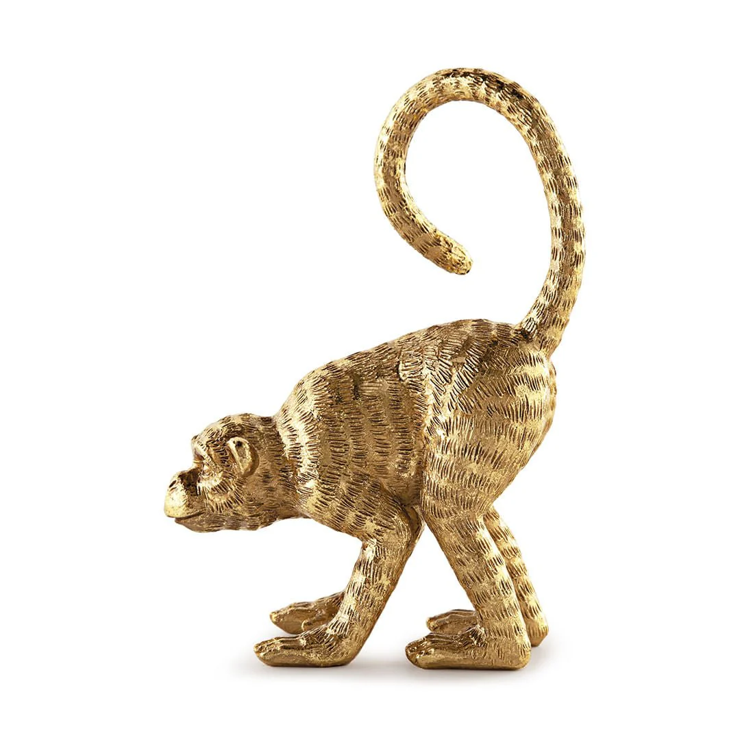 Escultura Macaco em Poliresina Dourado 21,5cm - Image 2