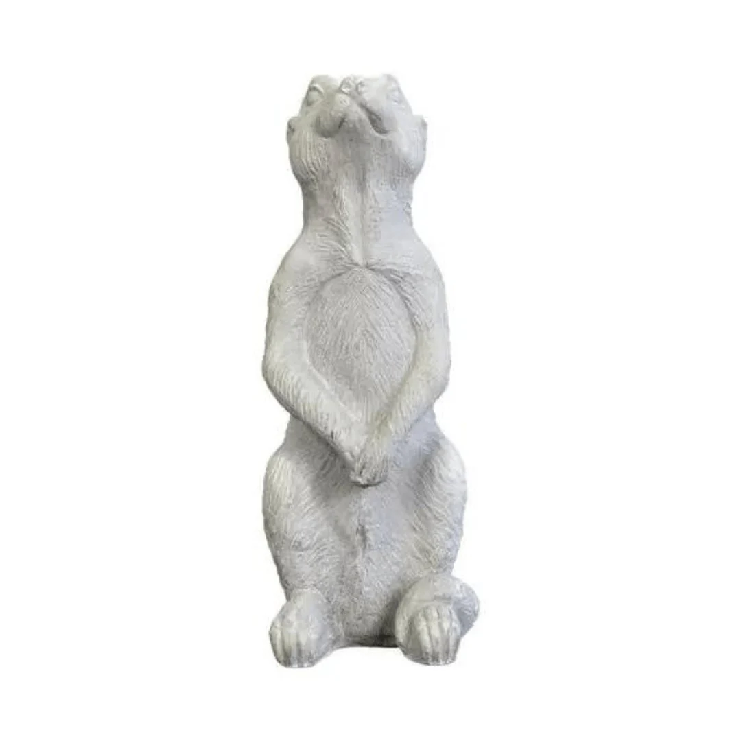 Escultura Suricato em Cimento Cinza 30cm