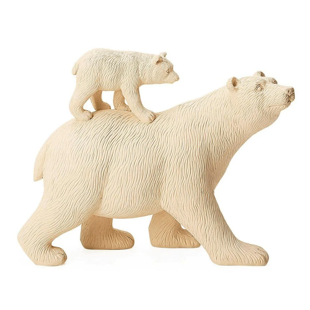 Escultura Ursos em Poliresina Branco 24cm - Image 3