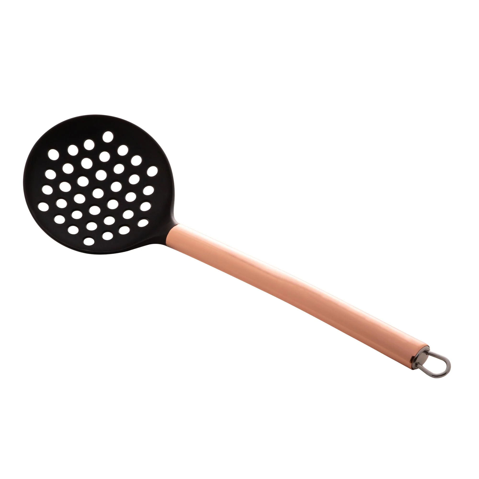 Escumadeira de Nylon Preta com Cabo de Aço Inox Rose Gold 34cm - Image 2