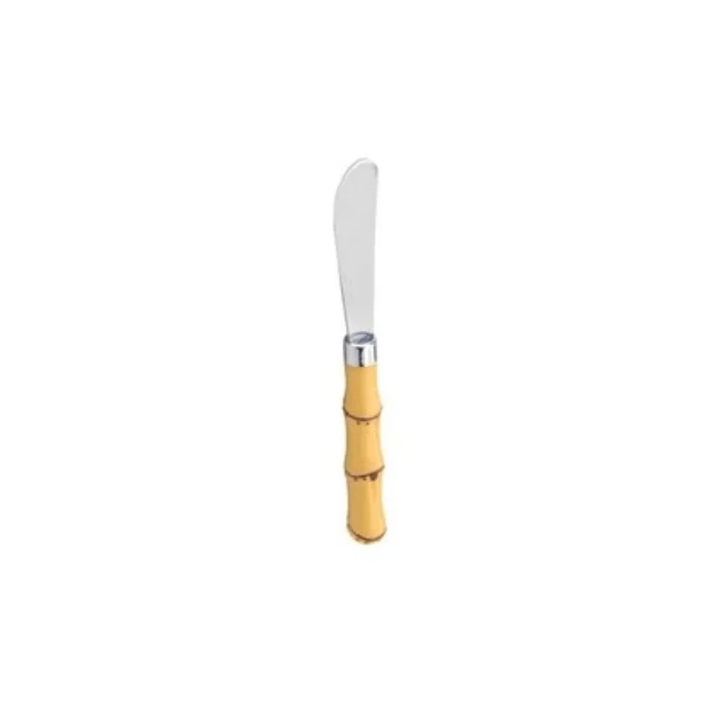 Espátula de Bambu em Aço Inox Com Cabo Estilo Bambu 16 cm