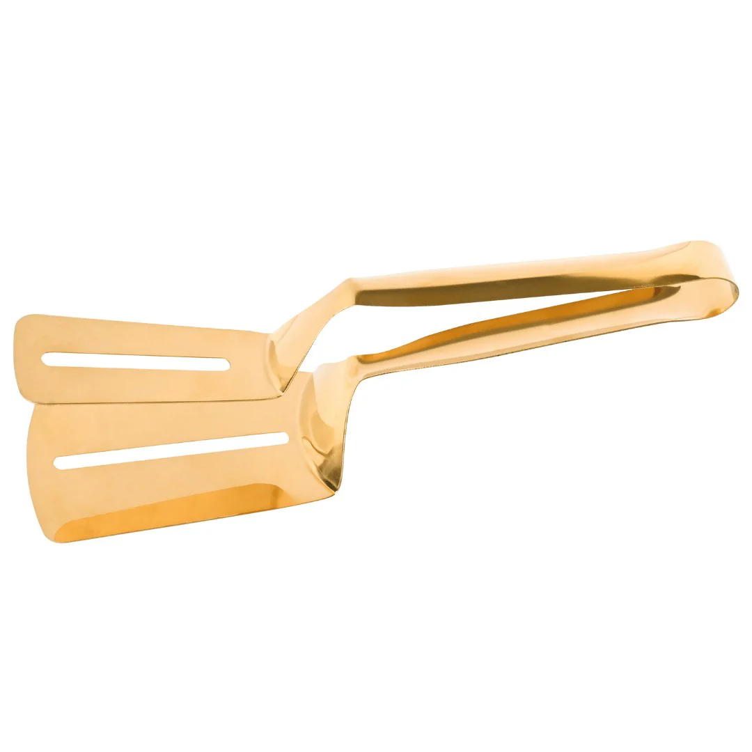 Espátula Culinaria Dupla Aço Inox Dourada 27cm