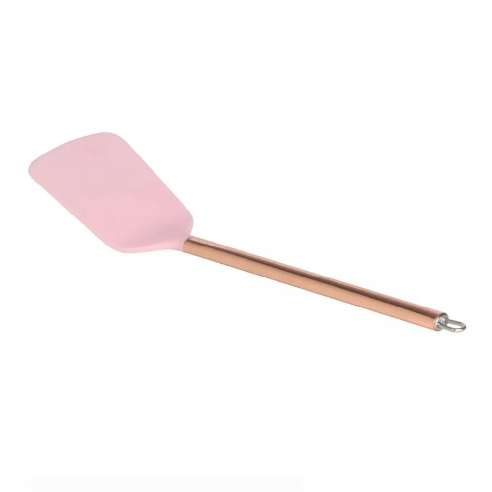 Espátula De Nylon Rose Gold Com Cabo De Aço Inox - 34 cm