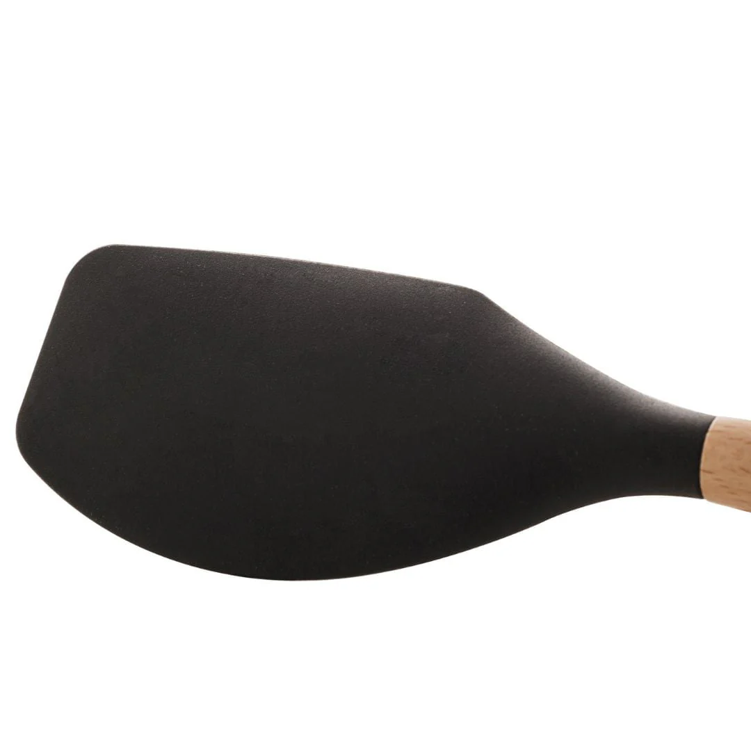 Espátula de Silicone com Cabo de Bambu Charmy Preta 31,5cm - Image 5