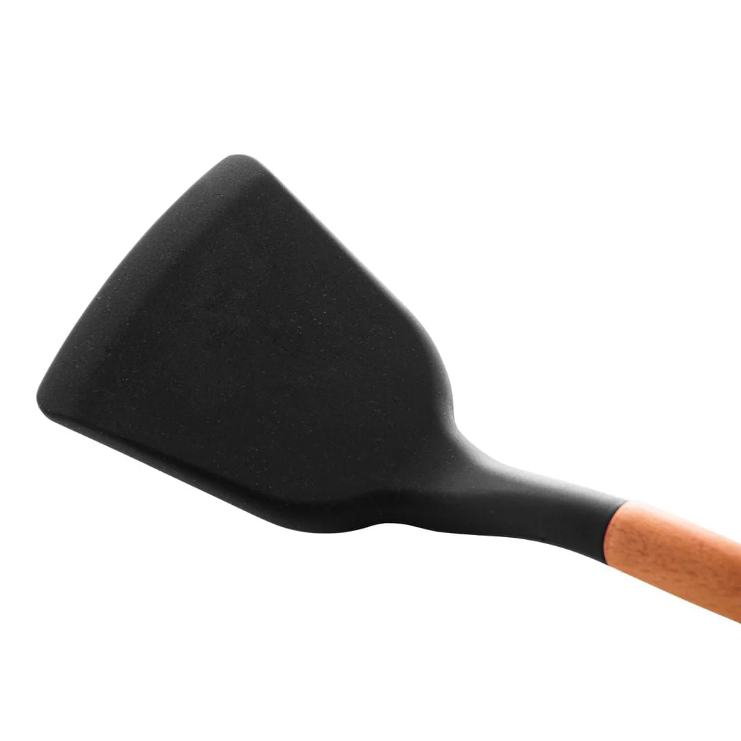 Espátula de Silicone com Cabo de Bambu Charmy Preta 32cm - Image 4