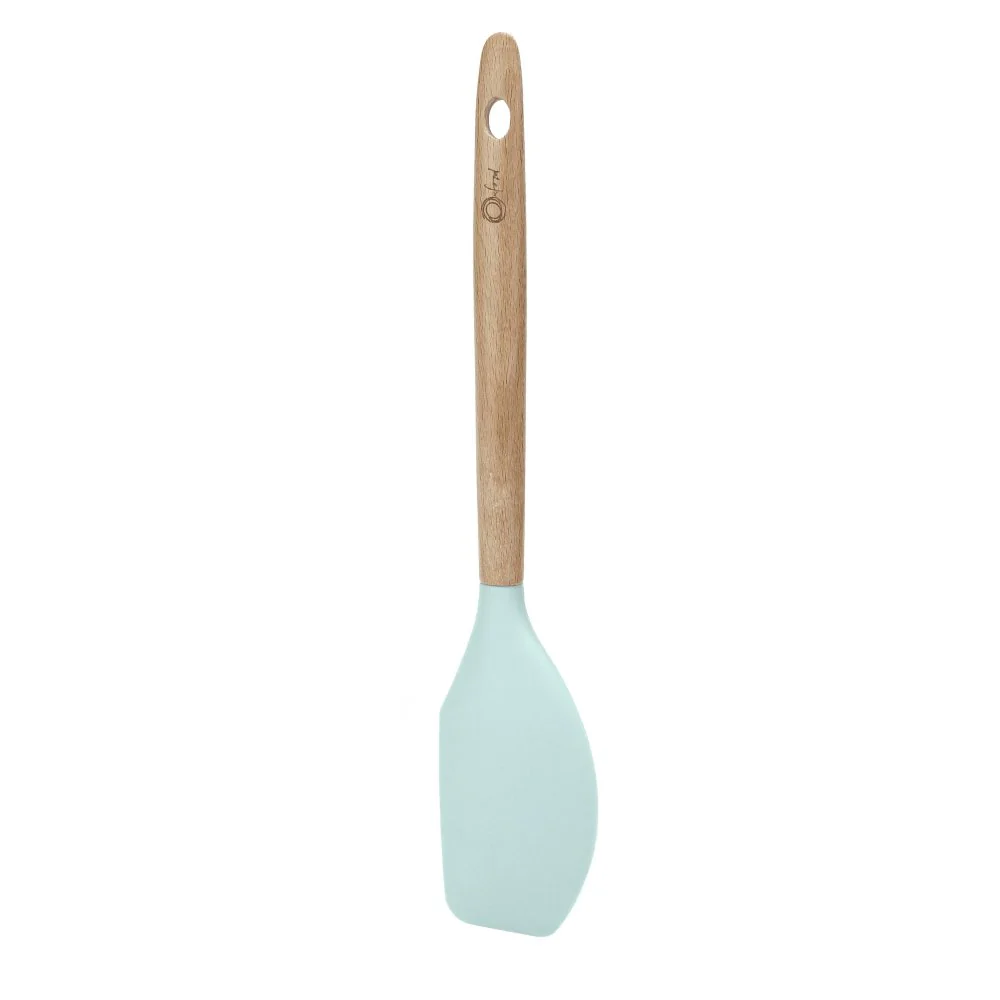 Espátula de Silicone com Cabo de Madeira Water Blue