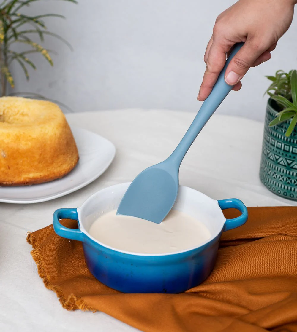 Espatula de Silicone Duplo Redonda Azul