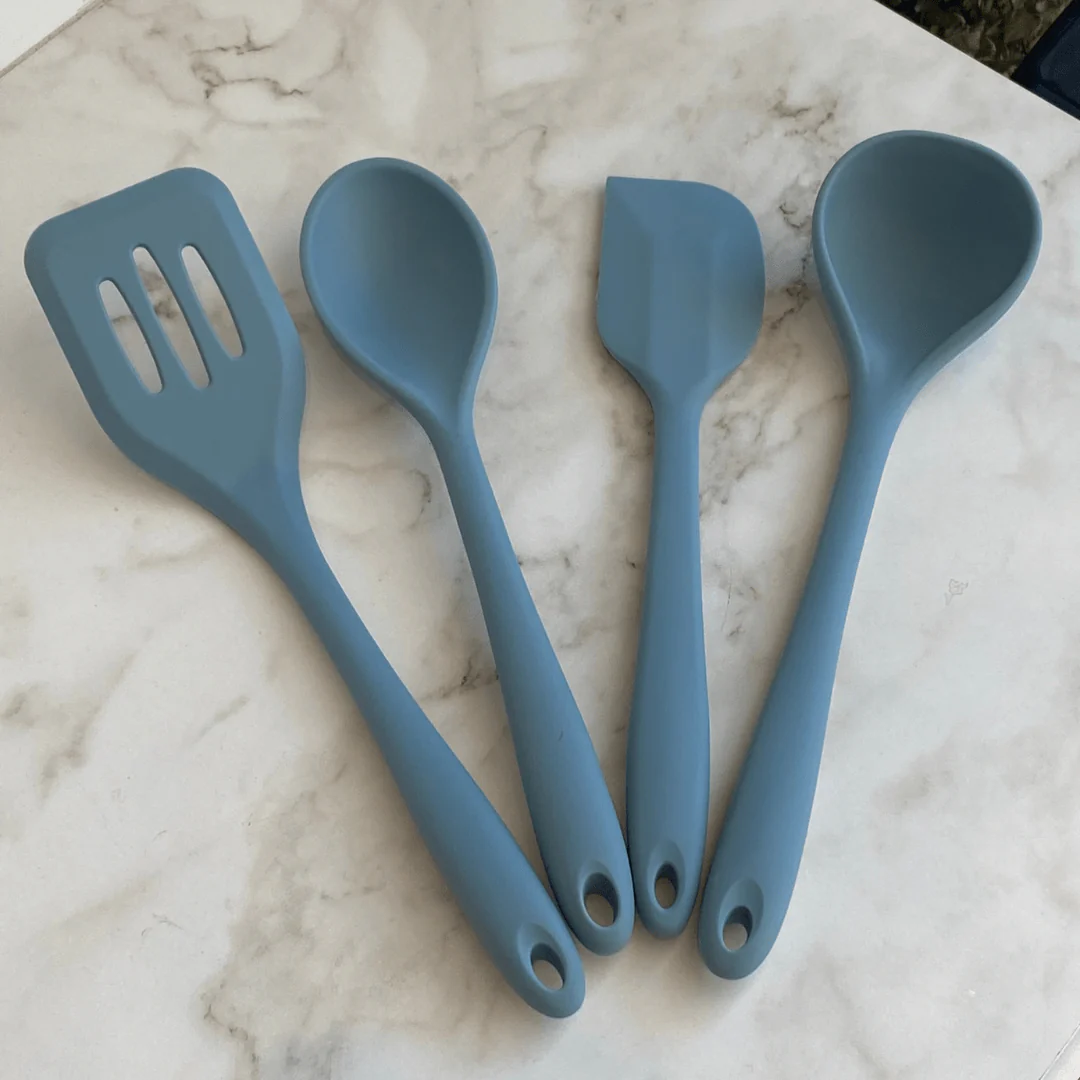 Espátula de Silicone Duplo Reta Pão Duro Azul - Image 5