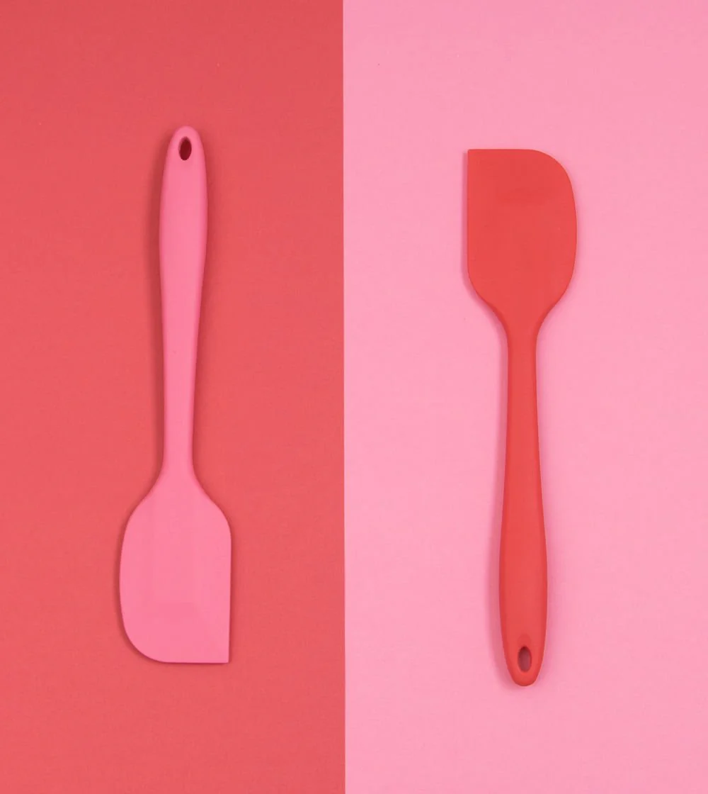 Espátula de Silicone Duplo Reta Pão Duro Rosa - Image 5