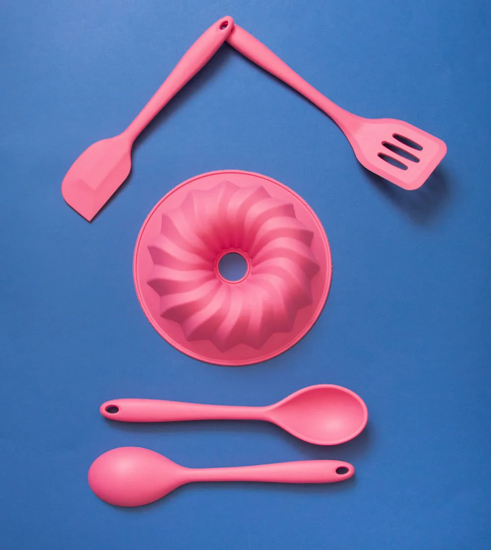 Espátula de Silicone Duplo Reta Pão Duro Rosa - Image 9