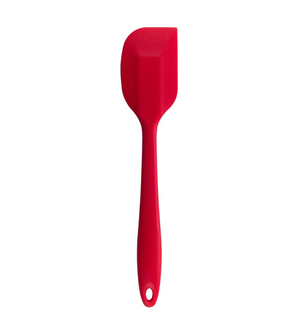 Espatula de Silicone Duplo Reta Pão Duro Vermelho