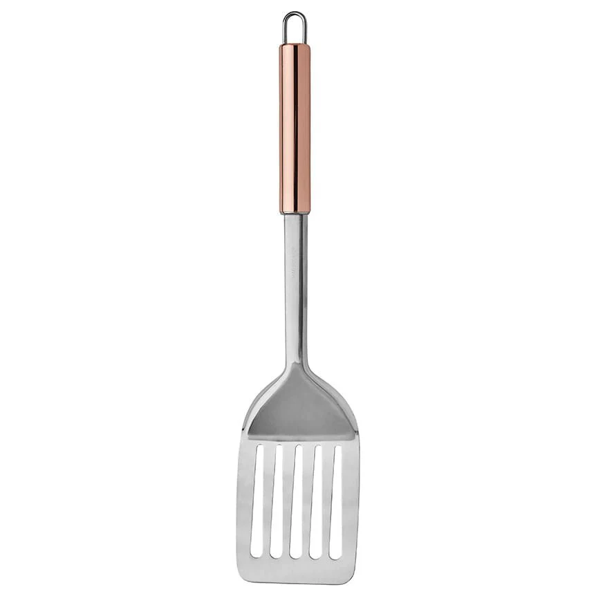Espátula Vazada de Inox Cabo Rose Gold