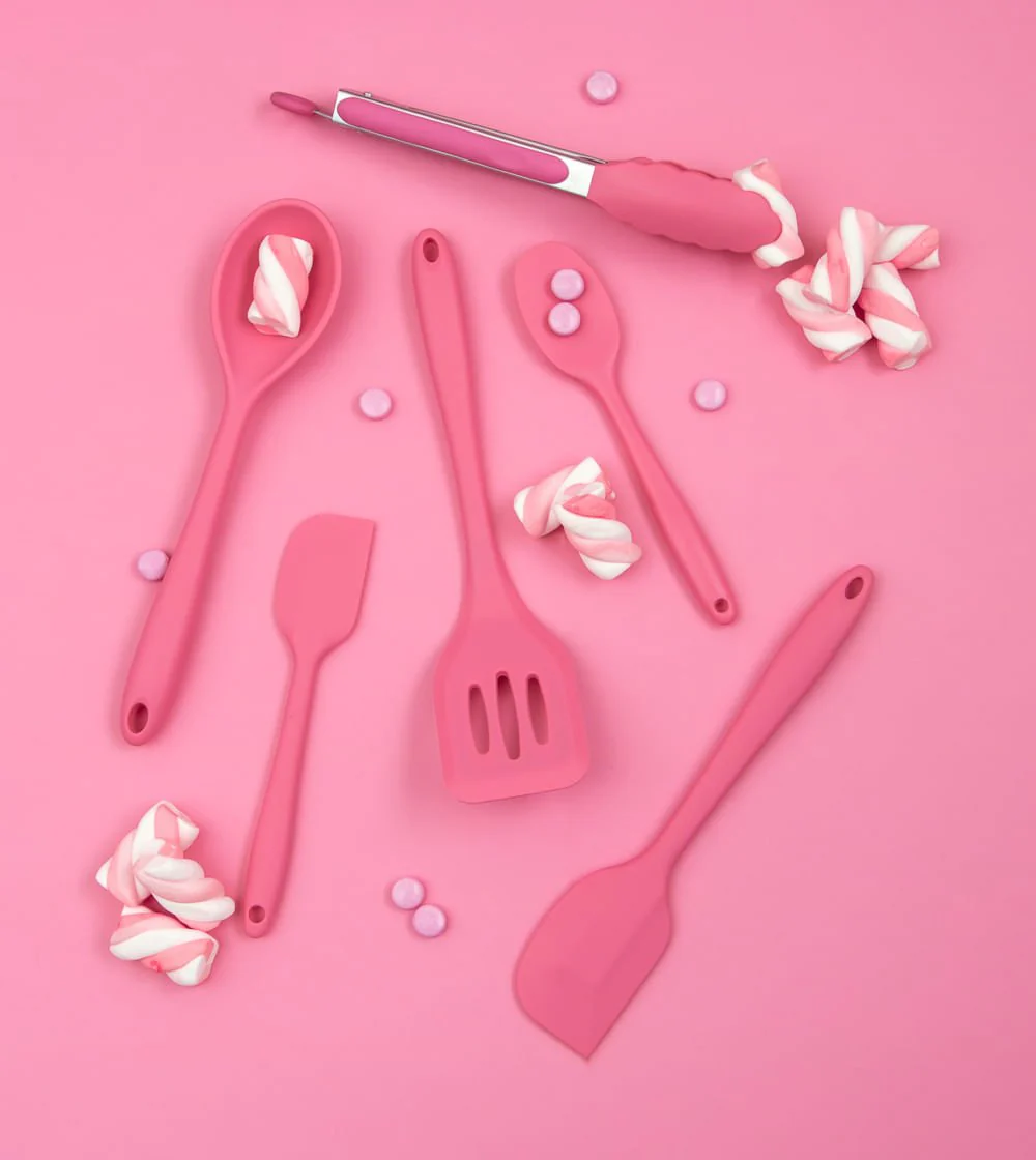 Espátula Vazada de Silicone Duplo Rosa - Image 4