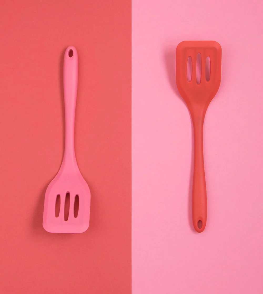 Espátula Vazada de Silicone Duplo Rosa - Image 5