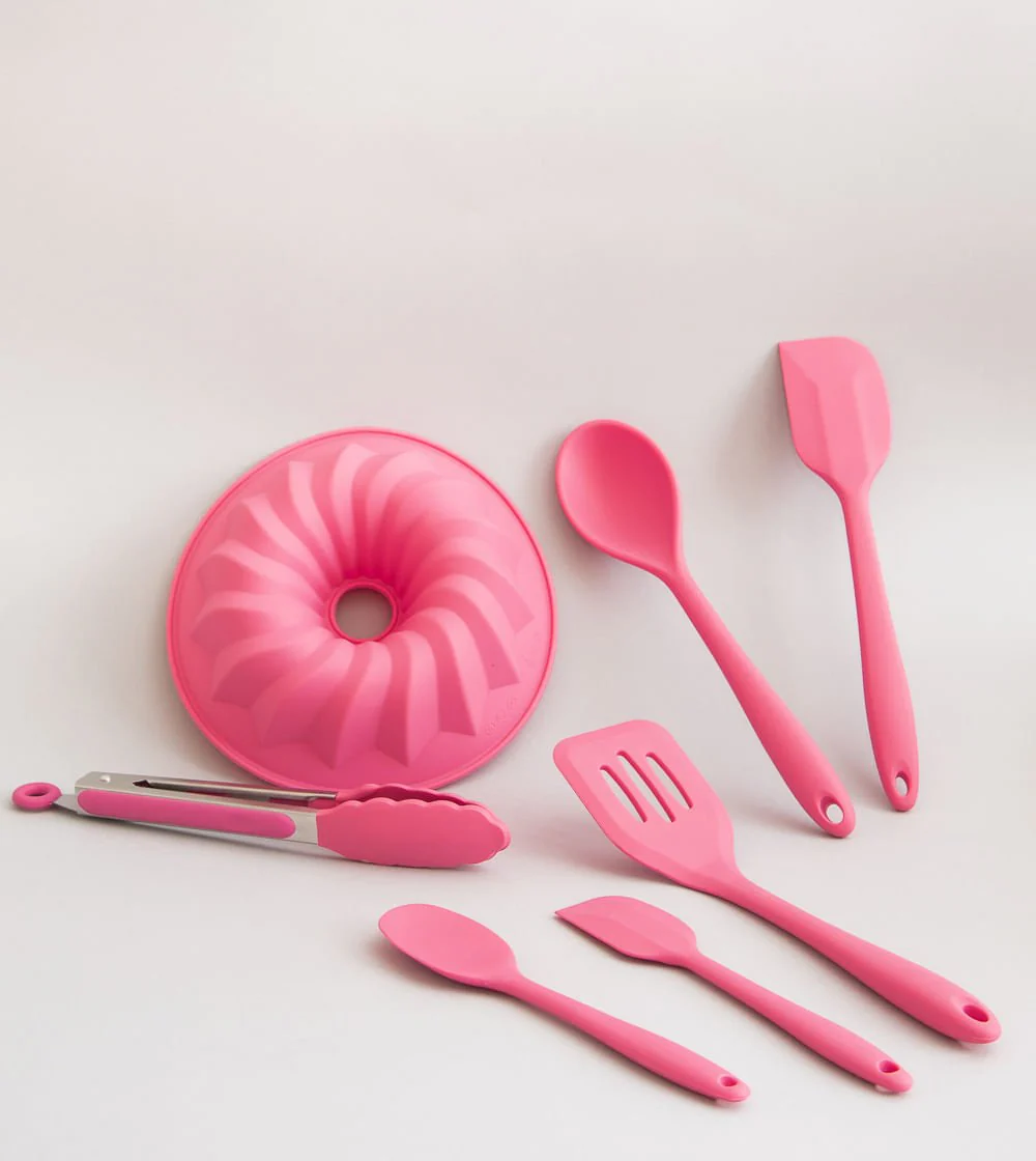 Espátula Vazada de Silicone Duplo Rosa - Image 7