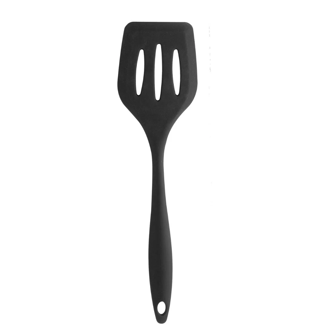 Espátula Vazada de Silicone Preta 29cm