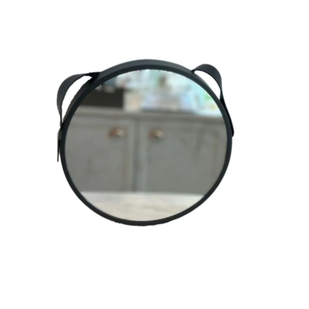 Espelho com Moldura e Alça Preto 63,5cm
