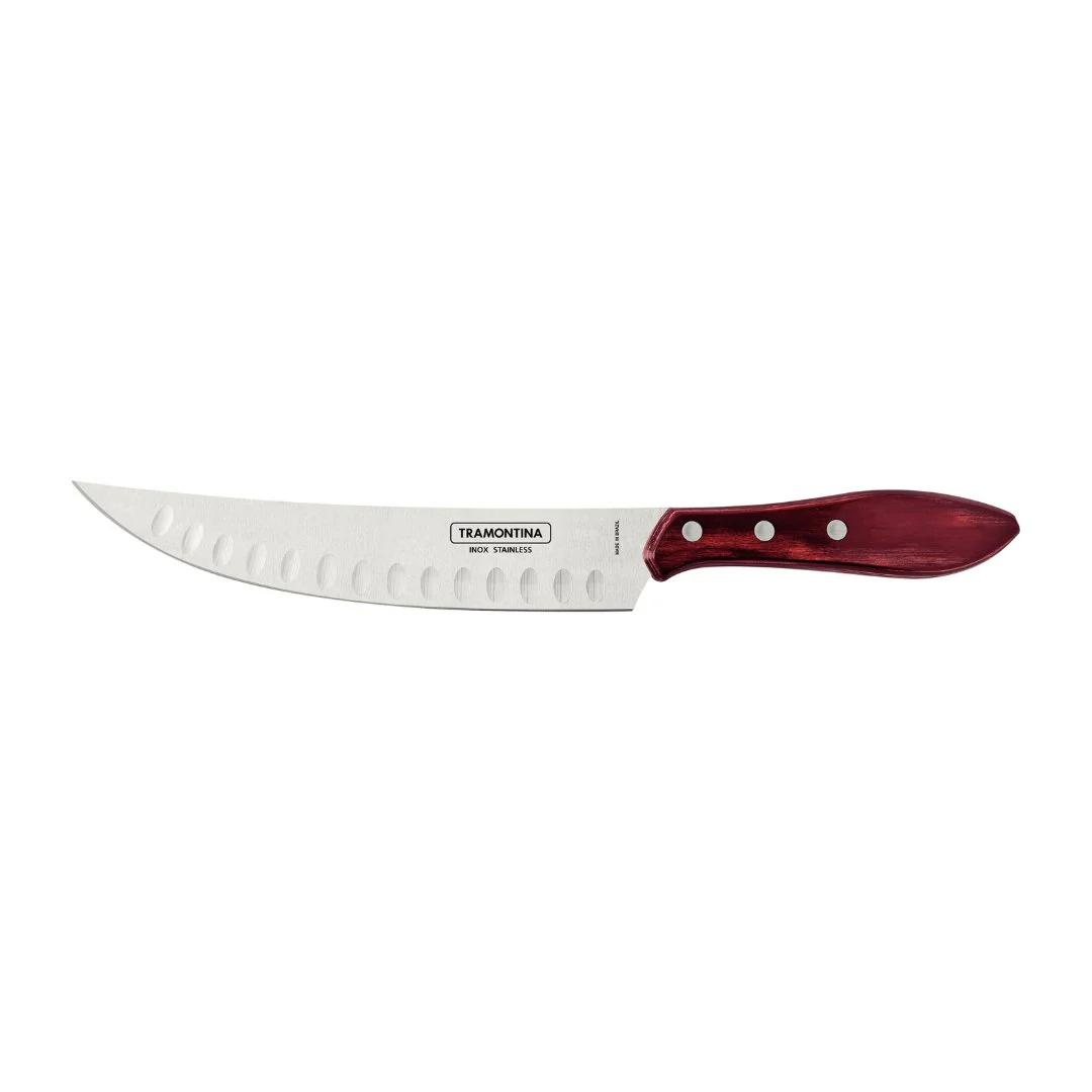 Faca para Carne Butcher em Aço Inox com Cabo Vermelho Polywood Tramontina - Image 2