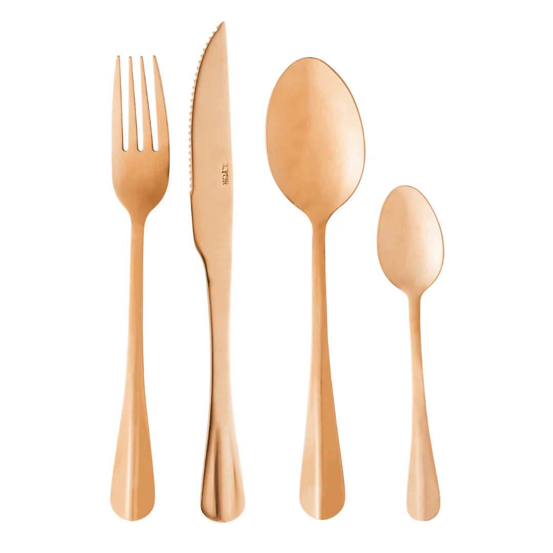 Faqueiro 24 Peças de Aço Inox Positano Rose Gold - Image 13